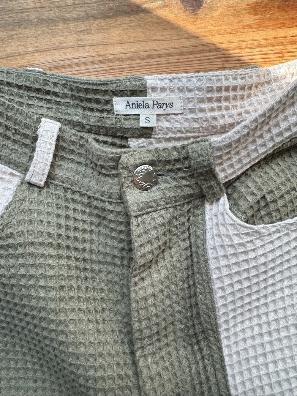 ANIELA PARYS Women’s Apollo Waffle Two Tone Trouser Pants Small - Picture 5 of 9